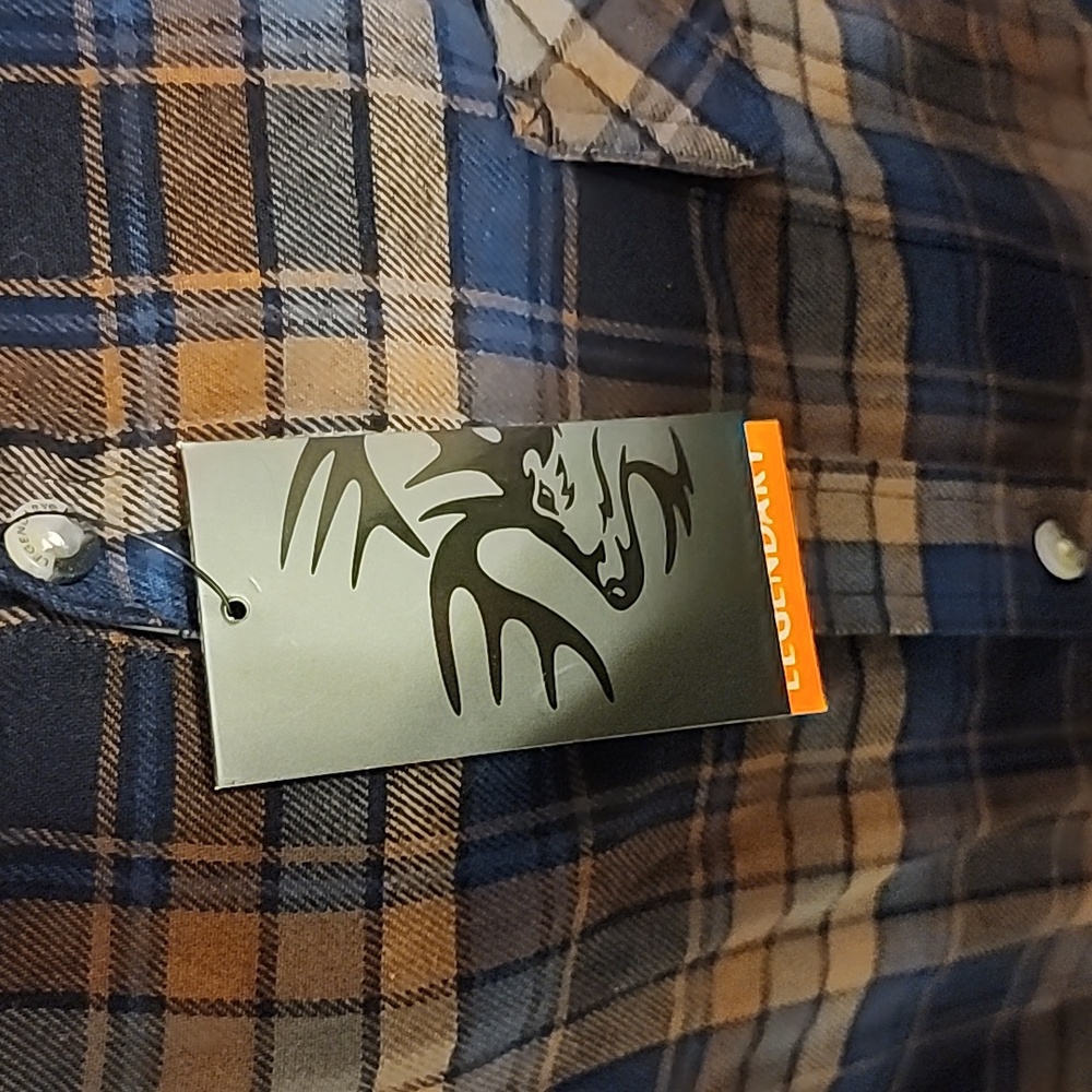 Legendary Whitetails Navy and Brown Plaid Flannel - Picture 2 of 7